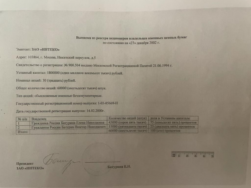 Брат самой богатой россиянки Елены Батуриной представил суду доказательства о праве на часть её компании