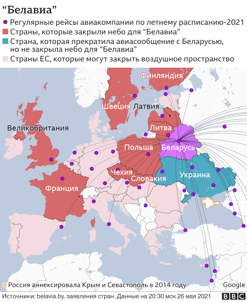 Россия разрешает авиарейсы в облет Беларуси, но медленно - из-за наплыва заявок европейских перевозчиков