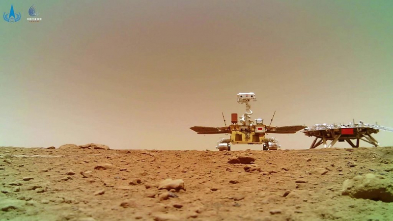 Звуки Марса. Опубликованы видео с китайским марсоходом на поверхности планеты