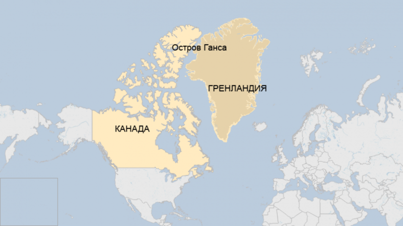 Спиртоносная война между Данией и Канадой окончена. Страны поделили остров Ганса