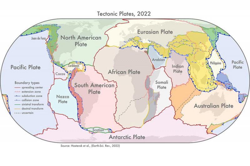 Австралийские геологи создали новую карту движений литосферных плит за 2,8 млн лет