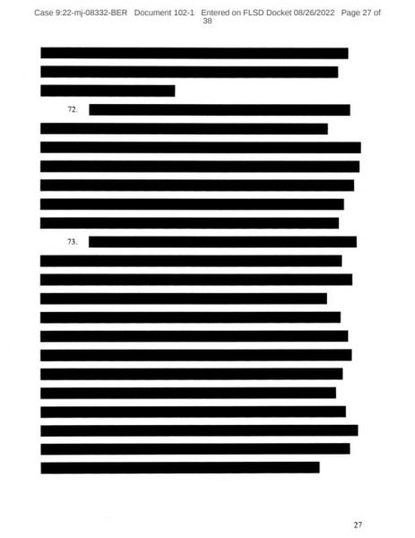 Минюст США опубликовал судебное обоснование обыска в резиденции Трампа