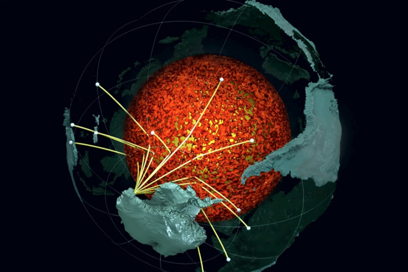 Плиты древней литосферы складывают «горы» над земным ядром