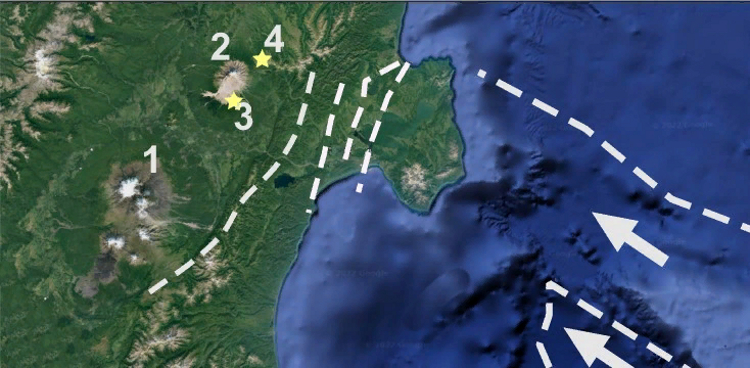 Обнаружены древние следы вулканической активности возле вулкана Шивелуч на Северной Камчатке