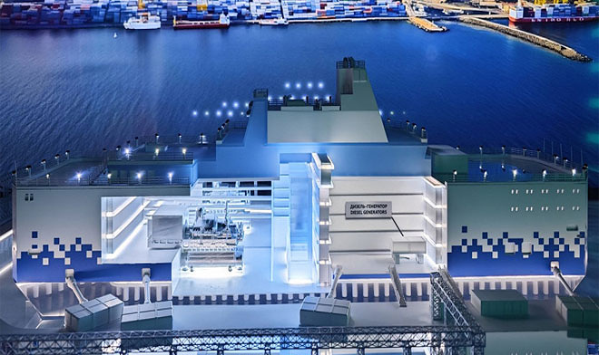 «Росатом» продемонстрировал плавучую АЭС ПЭБ-100, выдающую 100 МВт