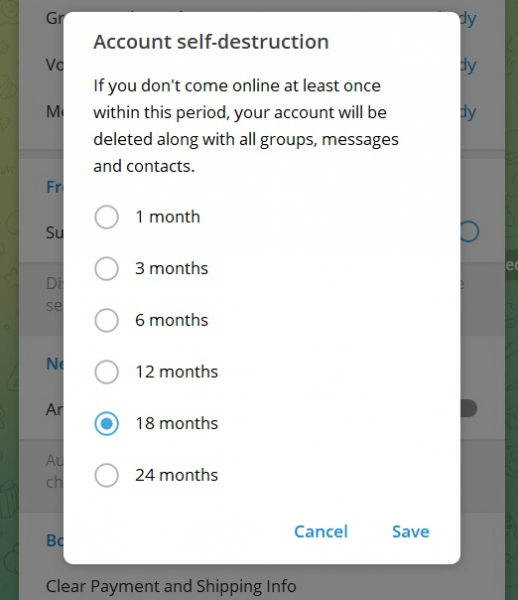 &laquo;Восставшие из чата&raquo;: срок жизни неактивных пользователей Telegram продлен до двух лет