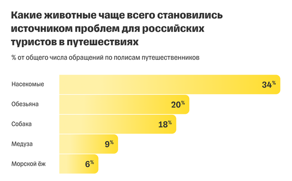 Насекомые и обезьяны &mdash; самые опасные животные для российских туристов &mdash; исследование
